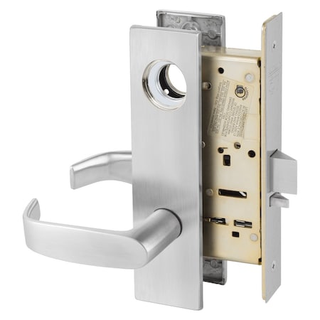 Sargent Grade 1 Office and Inner Entry Mortise Lock, L - Lever, LE1 - Escutcheon, Field Reversible, Less Cyl LC-8256 LE1L 26D